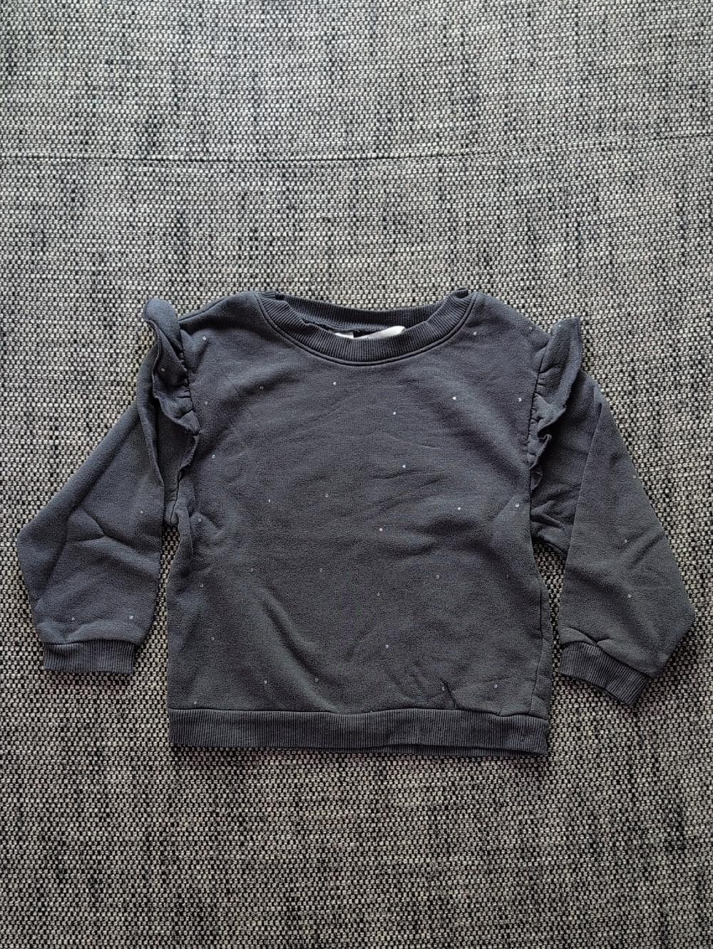 H&M Grey Ruffle-Shoulder Sweatshirt for Kids